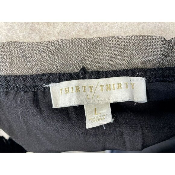 Thirty Thirty LA Black 3D Butterfly Puff Sleeve Babydoll Dress Women Large Sheer - Picture 11 of 14